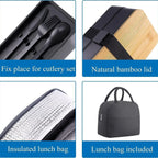 2-Tier Bento Lunch Box Set with Cutlery – Leakproof, Microwave & Dishwasher Safe, BPA-Free