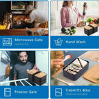 2-Tier Bento Lunch Box Set with Cutlery – Leakproof, Microwave & Dishwasher Safe, BPA-Free