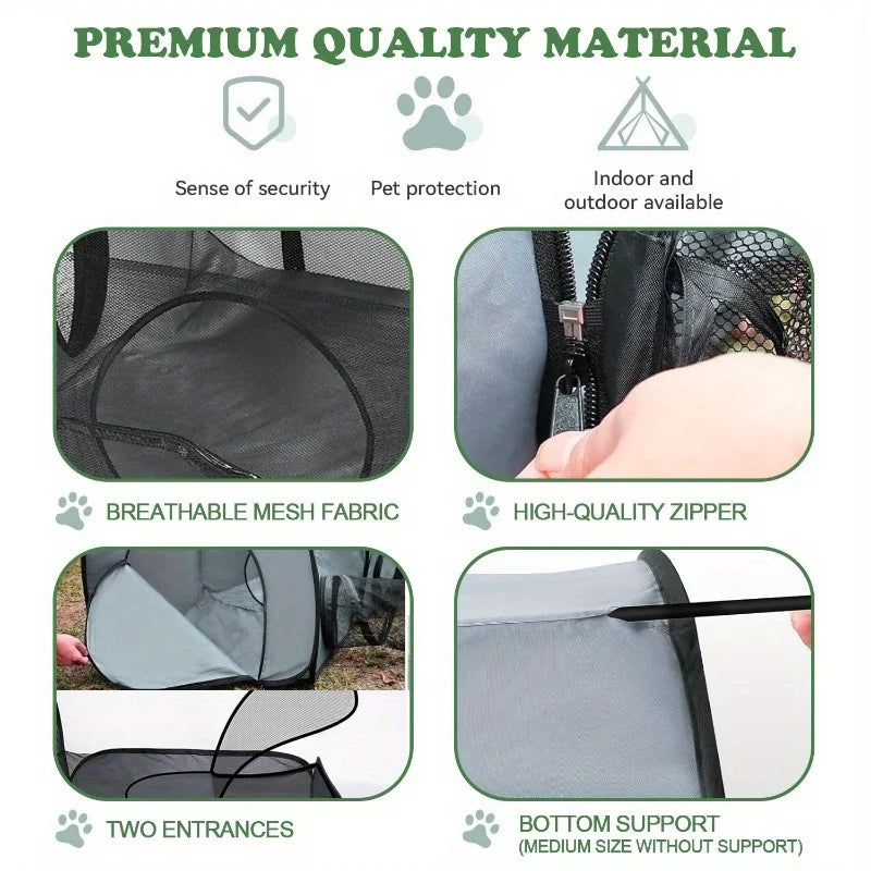 Portable Breathable Pet Pen with Tunnel – Indoor & Outdoor Enclosure