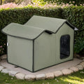 Weatherproof Outdoor Cat House – Removable Roof, All-Season Shelter for Cats & Dogs