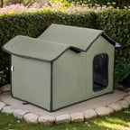 Weatherproof Outdoor Cat House – Removable Roof, All-Season Shelter for Cats & Dogs