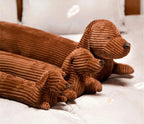 Dachshund Long Body Pillow Plush | Corduroy Coat | Lying Pose | 3 Sizes: 50, 70 & 110cm