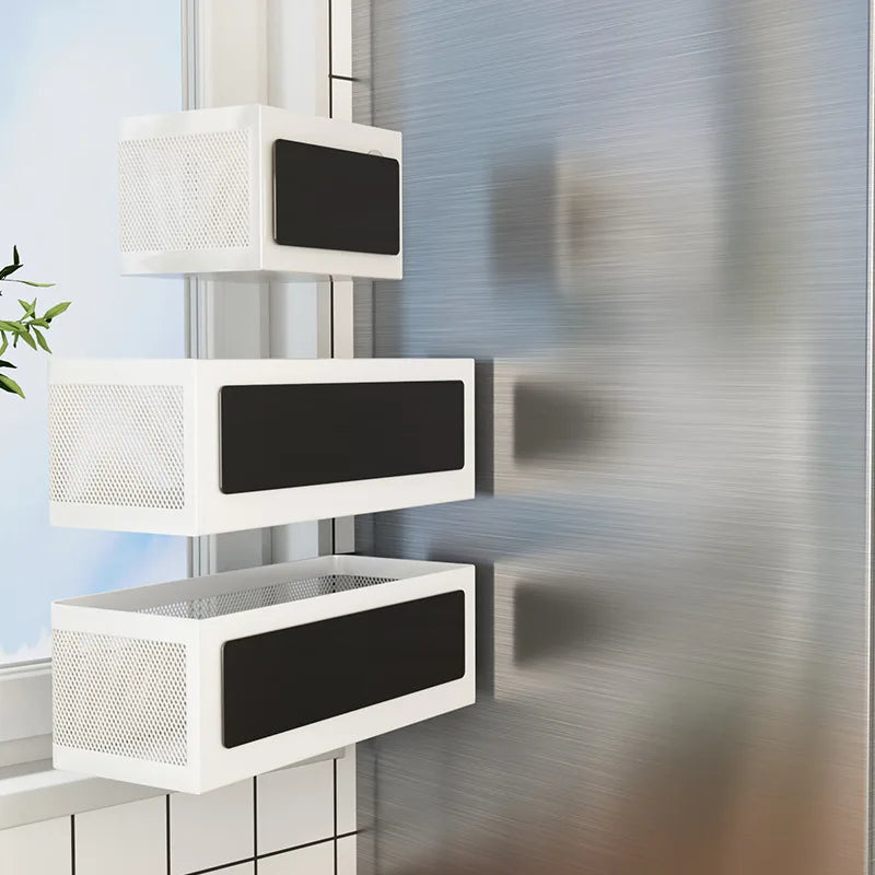 Magnetic Side Storage Rack for Refrigerator & Washing Machine – Kitchen Organizer Shelf