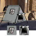 A-Frame Cat Tent House with Door Curtain