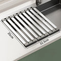 304 Stainless Steel Foldable Dish Drainer Rack – 3 Sizes for Kitchen Sink