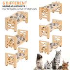 Elevated Dog & Cat Bowls with Food Mat | 15° Tilted Stand | Stainless Steel