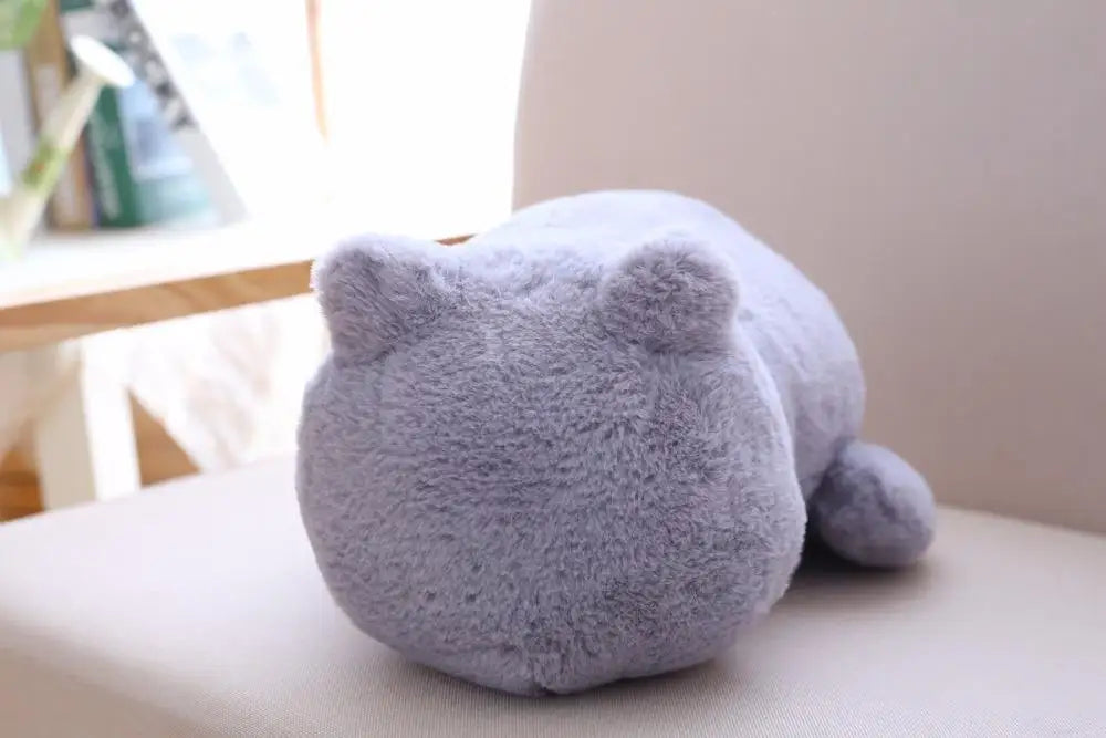 Shadow Cat Back-Facing Plush Cushion | Ultra-Soft Solid Coat | Curled Tail | 3 Colours | 33cm