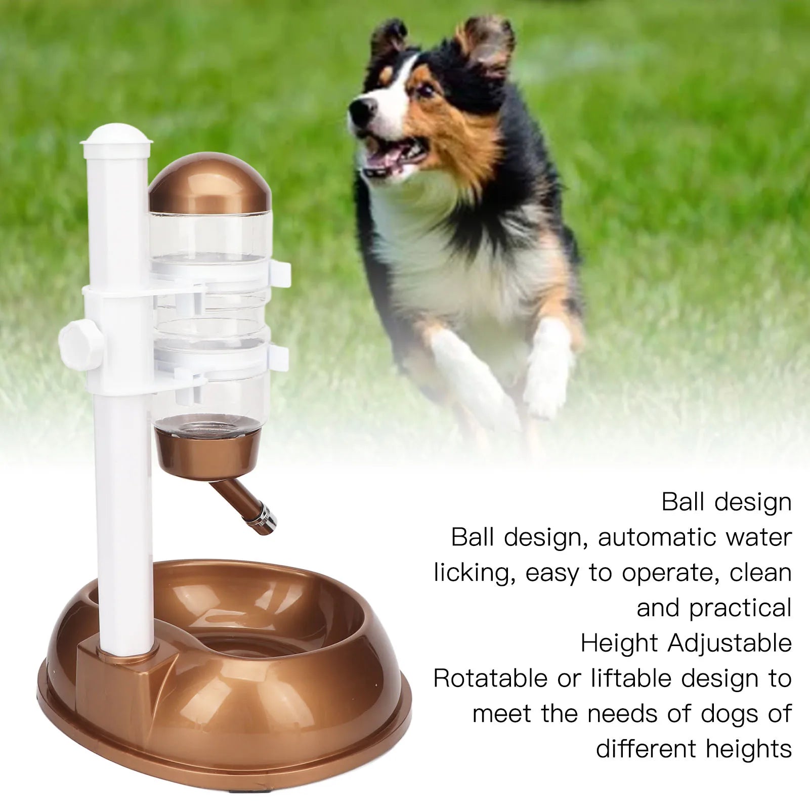 Height-Adjustable Pet Water Dispenser & Food Bowl – Automatic, Detachable, Anti-Slip