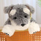 Lifelike Schnauzer Plush Stuffed Toy | Salt-Pepper Coat | Weighted & Poseable | Lying Pose | 3 Sizes: 30, 45 & 60cm