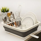 Foldable Dish Rack with Drainer – Space-Saving Kitchen Drying Rack