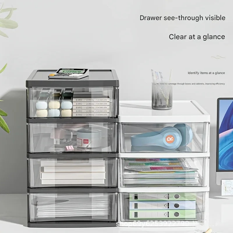 Transparent Drawer Organiser – Desktop Storage Box for Cosmetics, Stationery & Office