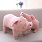 Lifelike Standing Pig Plush | Simulation Smooth-Coat | Upturned Snout, Realistic Eye & Curly Tail | 25cm Chubby Body | Pink
