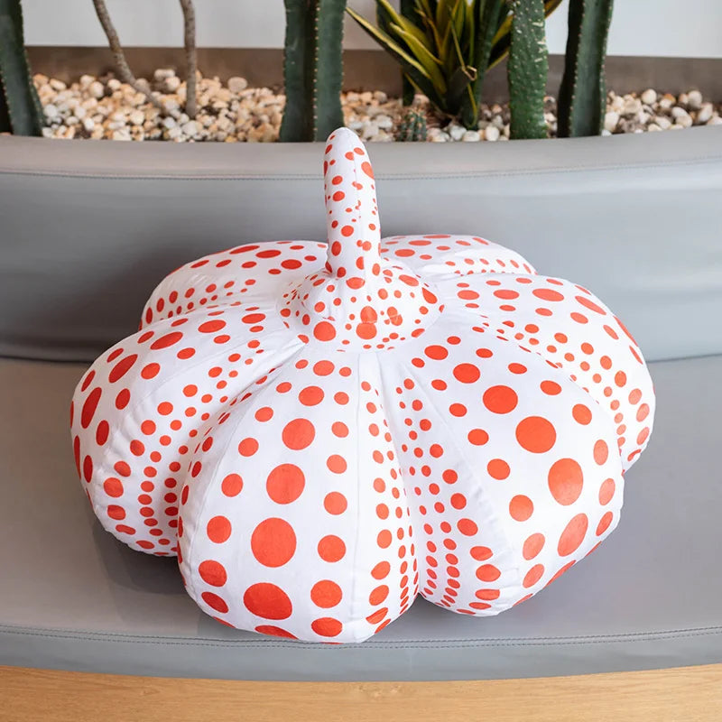 Polka Dot Pumpkin Plush Cushion Pillow | PP Cotton | 3 Colours | 3 Sizes 20–40cm