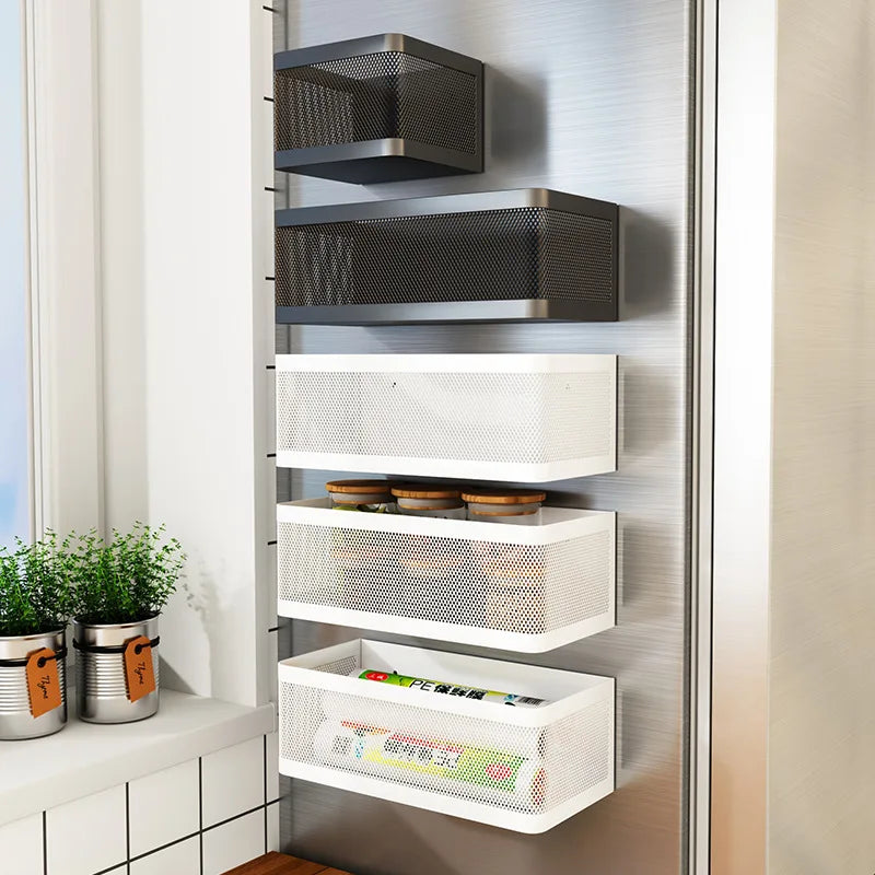 Magnetic Side Storage Rack for Refrigerator & Washing Machine – Kitchen Organizer Shelf
