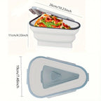 Collapsible Silicone Pizza Storage Container with 5 Microwavable Serving Trays – Airtight, Space-Saving, White