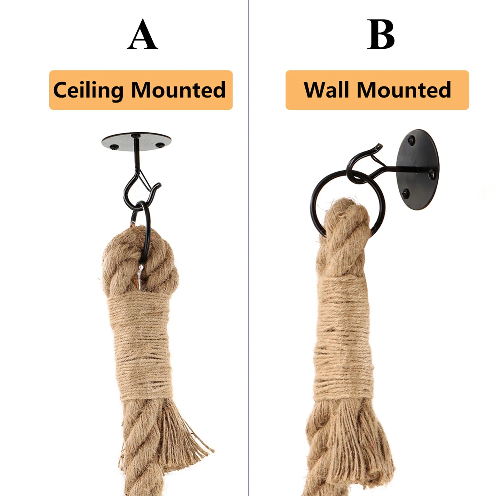 Cat Sisal Climbing Rope – 3m, Ceiling & Wall Mounted, Indoor Scratching & Exercise