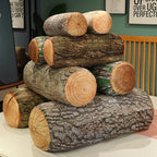 Tree Log Plush Pillow – Realistic Bark-Print Bolster