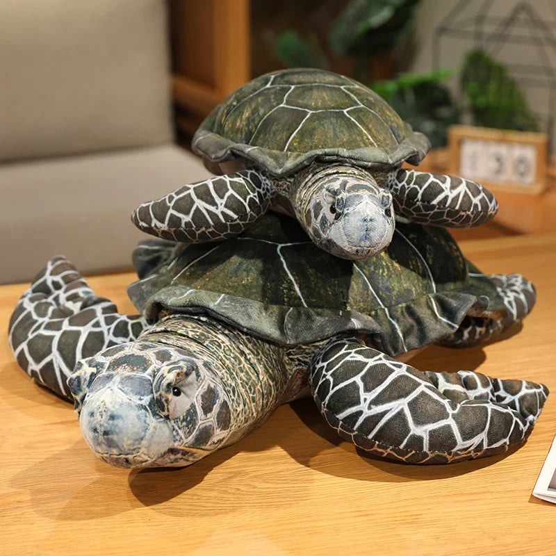 Sea Turtle Plush Toy – Realistic Green Stuffed Animal
