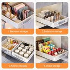 Pull-Out Cabinet Storage Tray with Slide Rails – Kitchen Sliding Drawer Organiser, M or L