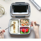 Stainless Steel Bento Lunch Box – 3-Compartment, Leakproof