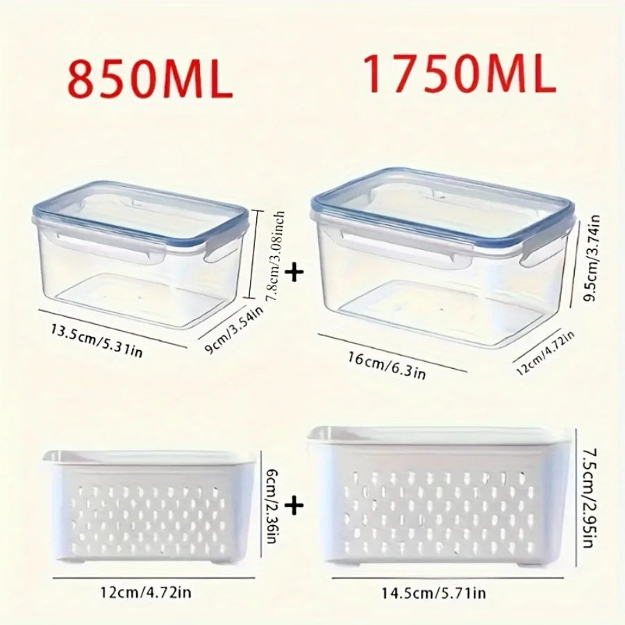 4-Piece Airtight Stackable Food Storage Container Set – Leakproof Meal Prep Boxes, Gray or Blue