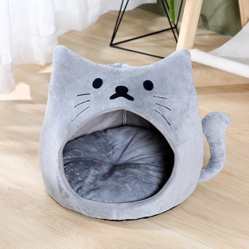 Foldable Pet Tent Cabin | Plush Cat House | Detachable & Washable | 3 Colours