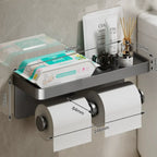 Wall-Mounted Aluminium Toilet Paper Holder – Durable Bathroom Tissue Roll Rack
