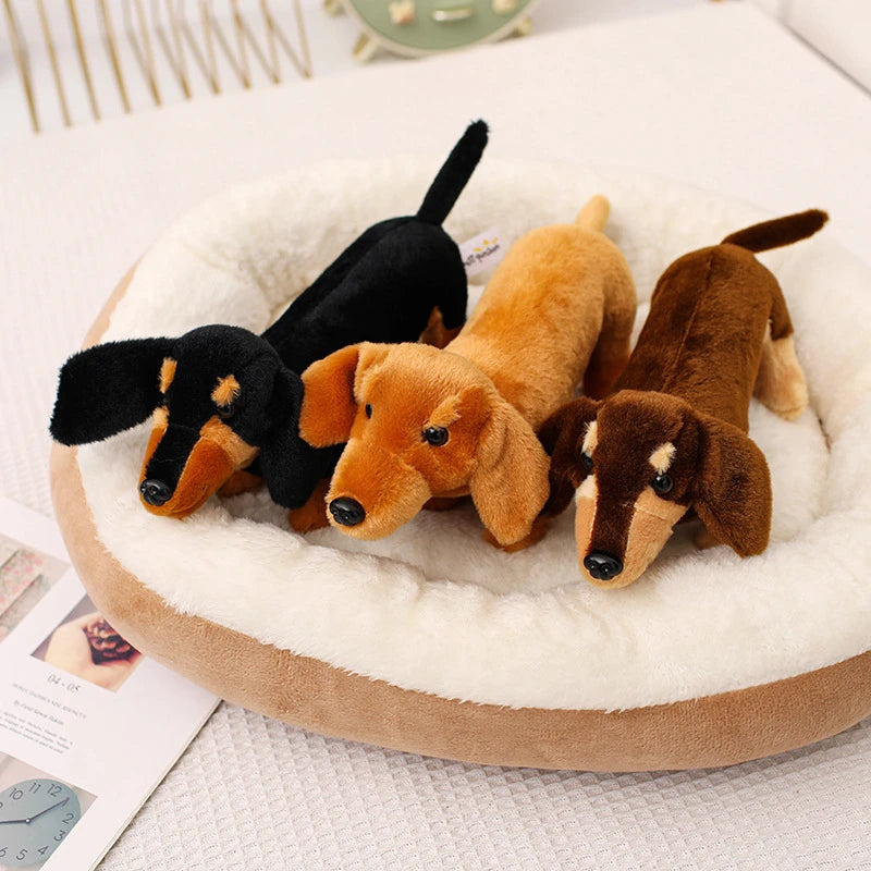 Black & Tan Dachshund Plush Toy, 25cm, Three Styles