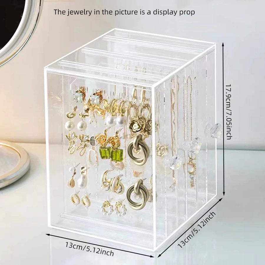 Clear Plastic Jewellery Display Case with Drawers – Earrings, Necklaces & Accessories