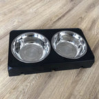 Adjustable Elevated Dog Feeder with Double Stainless Steel Bowls