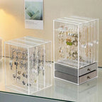 Clear Plastic Jewellery Display Case with Drawers – Earrings, Necklaces & Accessories