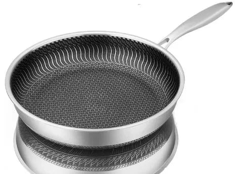Tri-Ply 316 Stainless Steel Frying Pan – Double-Sided Honeycomb, All Cooktop Compatible