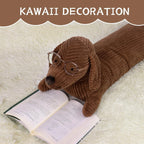 Dachshund Long Body Pillow Plush | Corduroy Coat | Lying Pose | 3 Sizes: 50, 70 & 110cm