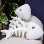 Fish Bone Plush Pillow – Decorative Skeleton Cushion