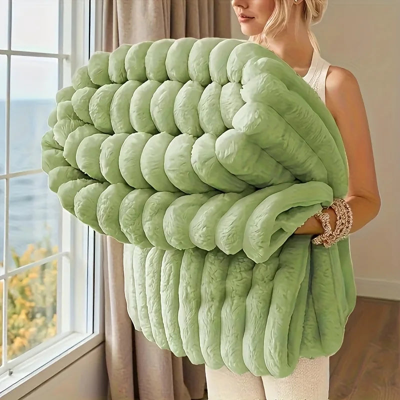 300GSM Bamboo Fibre Knitted Throw Blanket – Anti-Pilling, All-Season, 6 Colours