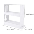 Rotating Spice Rack Organiser – 2-Tier Stackable Kitchen Storage Shelf