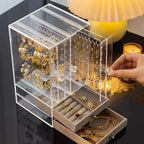 Clear Plastic Jewellery Display Case with Drawers – Earrings, Necklaces & Accessories