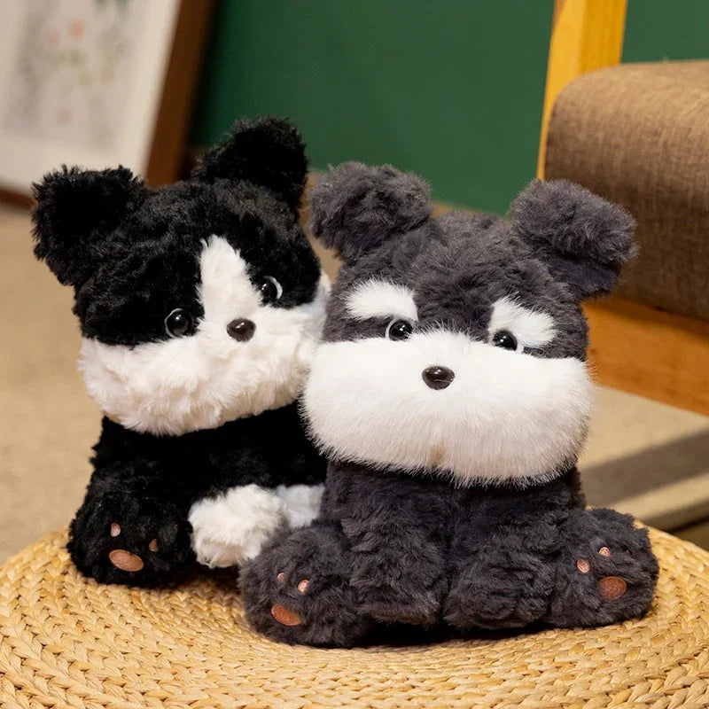Kawaii Sitting Dog Plush Stuffed Toy | 3 Styles | Curly Fluffy Coat | Cuddly Desk Companion | 20cm