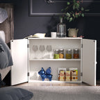Wall-Mounted & Floor-Standing Storage Cabinet – MDF, Adjustable Shelf, White