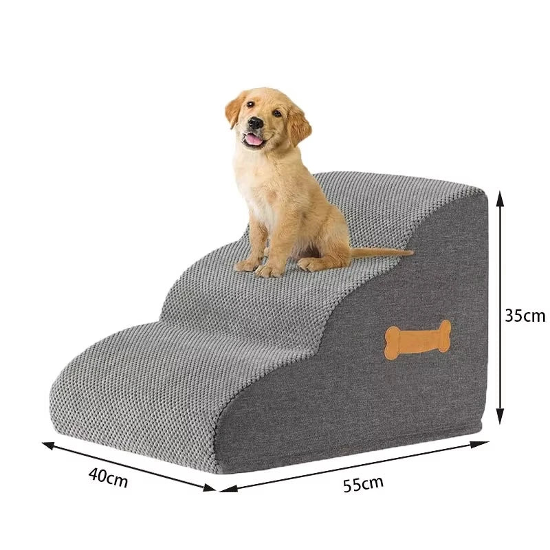 High-Density Foam Pet Stairs – Non-Slip, 2, 3 or 4 Steps for Dogs & Cats