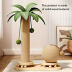 Coconut Tree Cat Scratching Post & Play Tower – 2-in-1 Sisal & Corrugated, Hanging Balls
