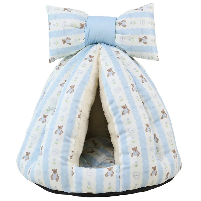 Enclosed Cave Cat Bed | Soft Fibre Pet House | Cats & Small Dogs | 3 Colours