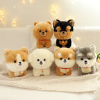 Lifelike Japanese Puppy Plush Stuffed Toy | 8 Breed-Inspired Styles | Lucky Charm Collar