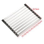 304 Stainless Steel Foldable Dish Drainer Rack – 3 Sizes for Kitchen Sink