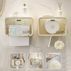 Wall-Mounted Tissue Box – Waterproof, Transparent, Bathroom Storage