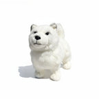 Lifelike Samoyed Plush Figurine | Simulation Short-Pile Coat | 4-Legged Standing Pose | Curled Tail | 30×20cm Desk Companion