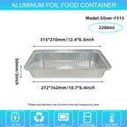 Aluminium Foil Containers 10-Pack – 2200ml, Heavy Duty, Baking & Roasting
