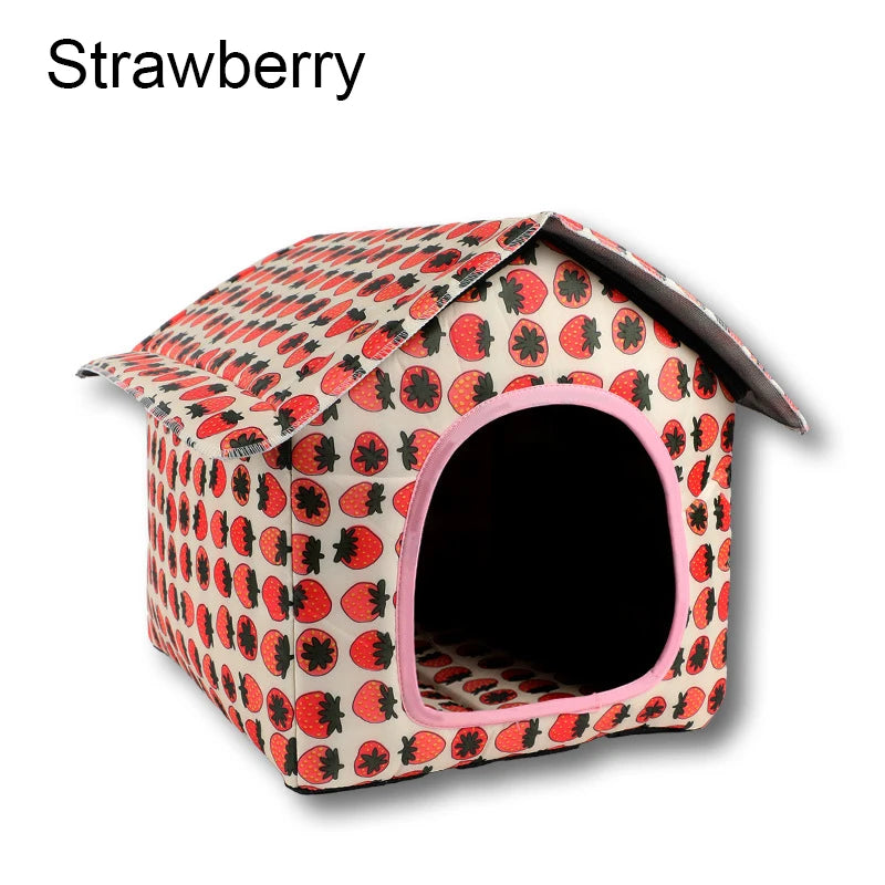 Waterproof Foldable Pet House for Cats & Small Dogs – 5 Patterns, S, M or L