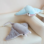 Manta Ray Plush Pillow, Blue or Gray, 49–64cm | BHH Living
