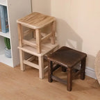 Solid Wood Storage Stool with Drawer – Hallway Bench & Ottoman, S, M or L